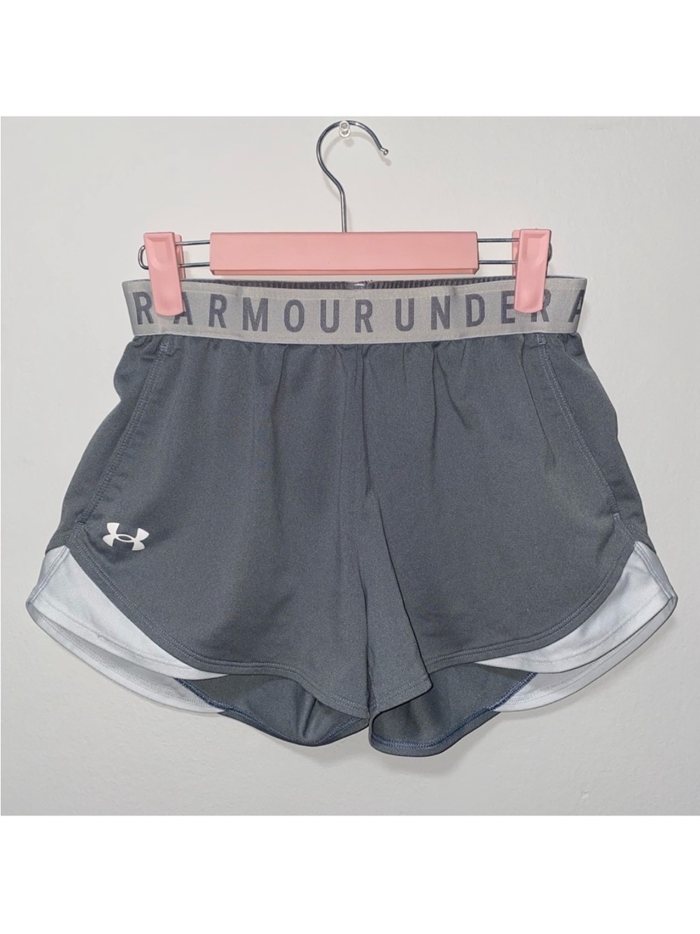 Super Cute Comfy Dark/Light Gray Flared Under Armor Workout Athletic Mini Shorts